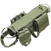 Tactical Dog Harness With Pouches; Adjustable Harness With 3 Detachable Pockets